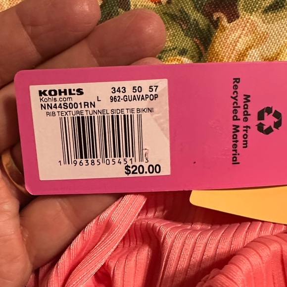 Melon / Guava Ribbed Bikini Bottom - Picture 3 of 4